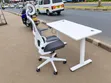 Desk ya Umeme Inayoweza Kurekebishwa Urefu & Kiti cha Ofisi cha Ergonomic (1.2M Nyeupe) - 1