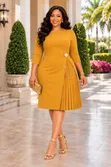 Quality Semi-Turkey Dress with Pleated Side - 4