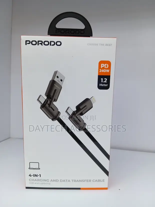 Porodo 240W 4-in-1 Charging & Data Cable 1.2m - 1