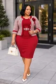 A Princessa Fashion 2-Piece Trim Coat & Dress Set - 2