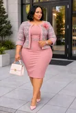 A Princessa Fashion 2-Piece Trim Coat & Dress Set - 3