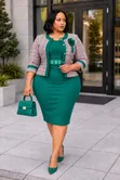A Princessa Fashion 2-Piece Trim Coat & Dress Set - 5