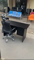 Spacious Desk and Chair Set - 1