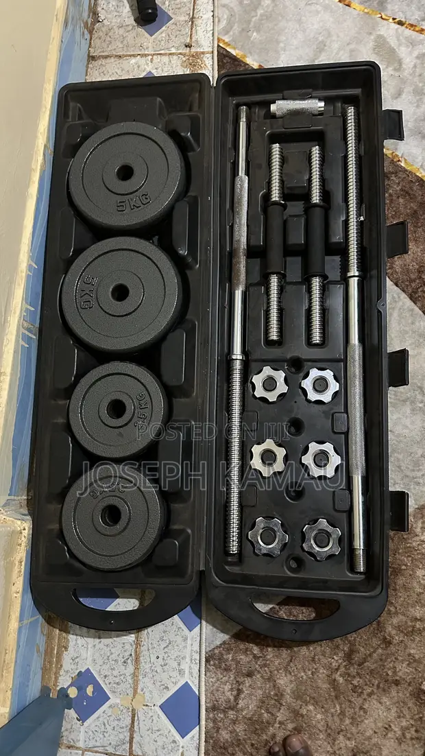 Seti ya Barbell na Dumbbell za Cast Iron za 50kg - 1