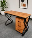 Executive Office Desk & High Back Chair Set - Wooden 3 Drawers - 3