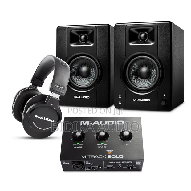 M-Audio BX4 Pair Studio Monitors Bundle with XLR Interface - 1