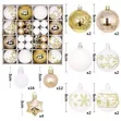 44pc Christmas Tree Baubles (Red & Gold) - 2