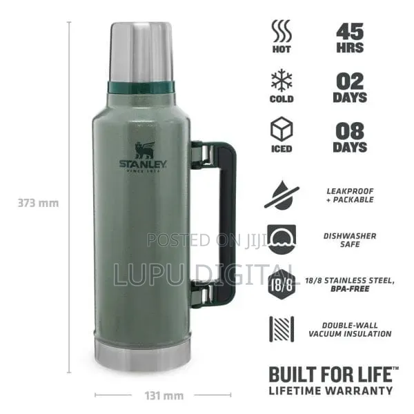 Classic Stanley 1.9L Unbreakable Metallic Thermos Flask - 1