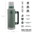 Classic Stanley 1.9L Unbreakable Metallic Thermos Flask - 1