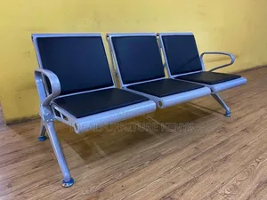Brand New 3-Seater Airport Waiting Bench - Padded Leather