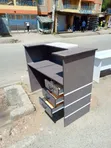 Dawati la Mapokezi la L-Shape Mpya - Giza Grey - 1