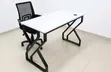 Modern Office Desk 1.2M - White Top with Black X-Frame Legs - 2