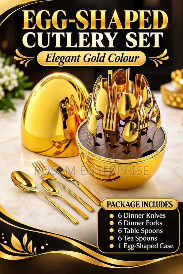 Seti ya Vifaa vya Jikoni Umbo la Yai - Dhahabu (24pc) - 1