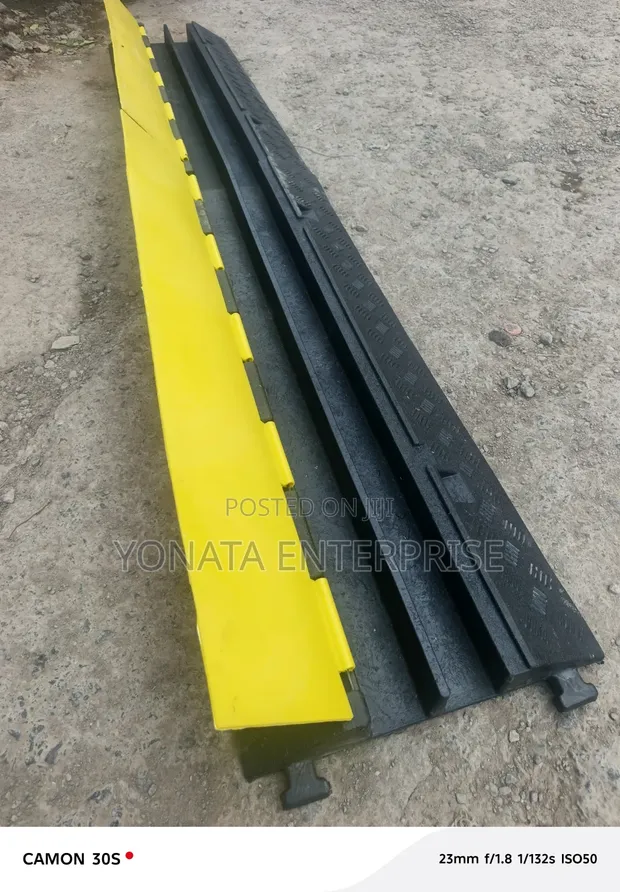 2 Channel Rubber Floor Electrical Cable Protector - 1