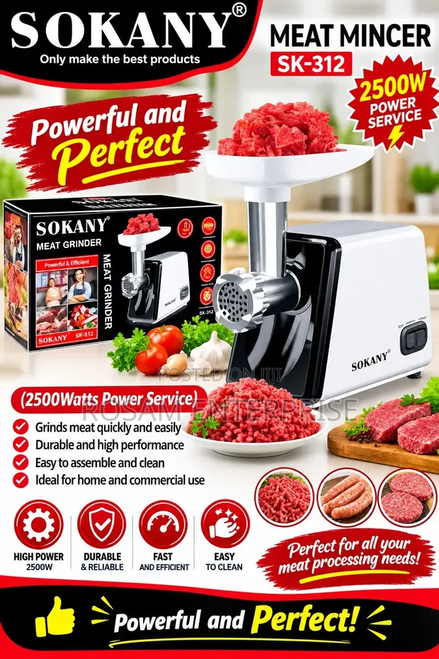 Sokany Electric Meat Mincer 2500W (SK-312) - 1