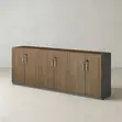Lockable 6-Door Wooden Credenza Storage Cabinet - 4