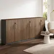 Lockable 6-Door Wooden Credenza Storage Cabinet - 5