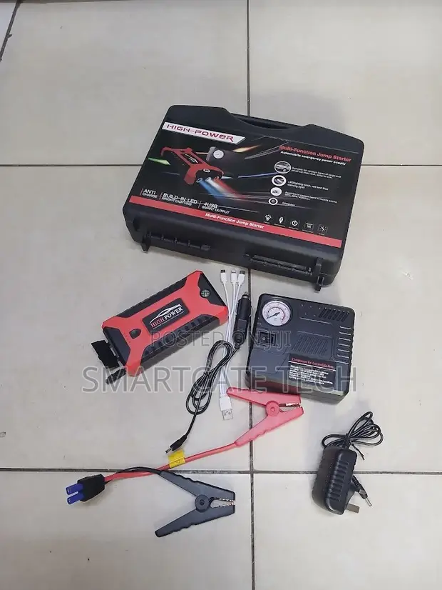 99800mAh Car Jump Starter with LED Light & Inflator - 1