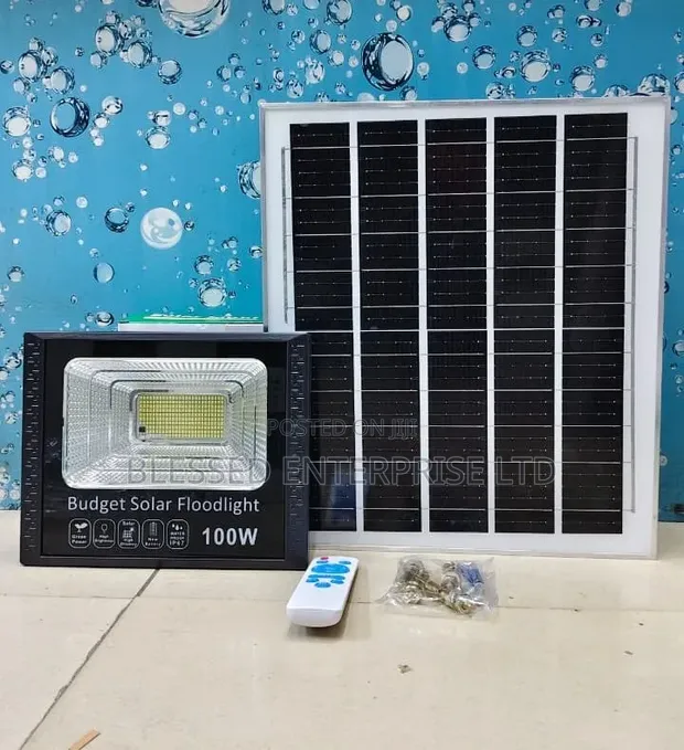100W Solar Floodlight with Remote Control - 1