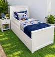 Custom Kids Single Bed with Safety Barrier & Storage Headboard - 5