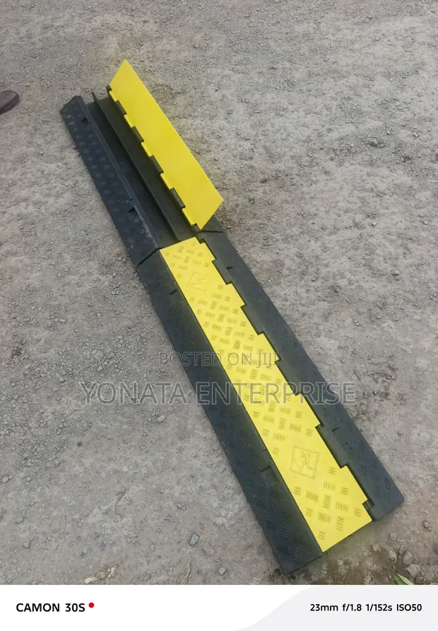 Heavy Duty 2-Channel Rubber Cable Protector - 1