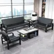 5-Seater Leather Reception Sofa - 4