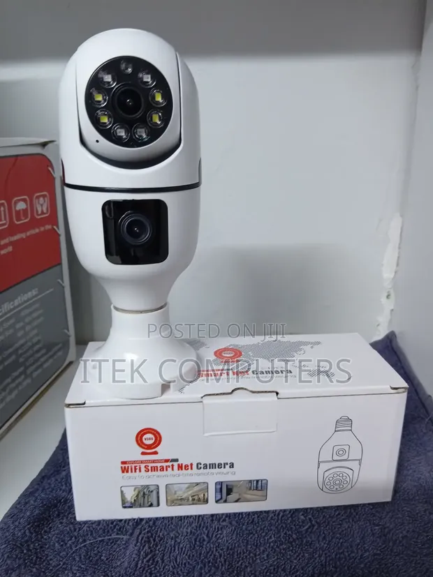 V380 Pro Dual Lens PTZ Bulb Camera for Home Security - 1