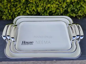 3-in-1 Serving Trays with Silver Handles