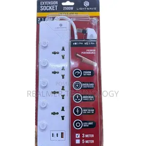 Lightwave 4-Way Extension Socket 3M