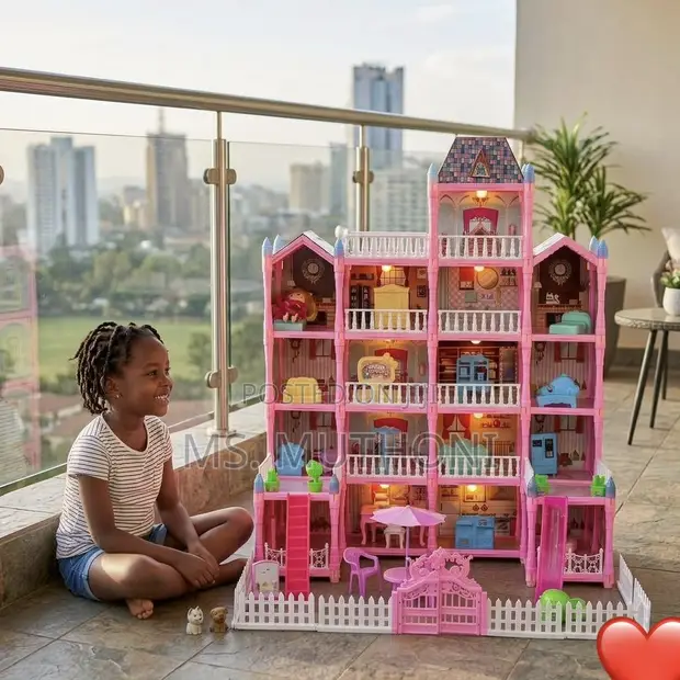 Luxury Princess Castle Doll House with LED Lights - 1