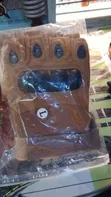 Tactical Half-Finger Gloves - Brown Leather - 2