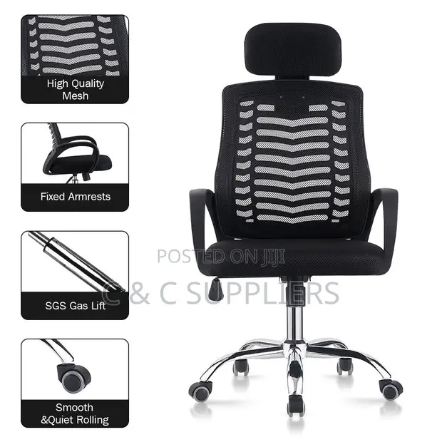 Secretary Mesh Chair with Headrest - 1