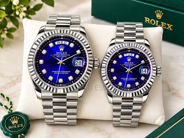 Rolex Couple Watches with Date Display - 1