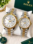 Rolex Couple Watches with Date Display - 5