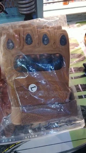 Brown Half-Finger Gloves