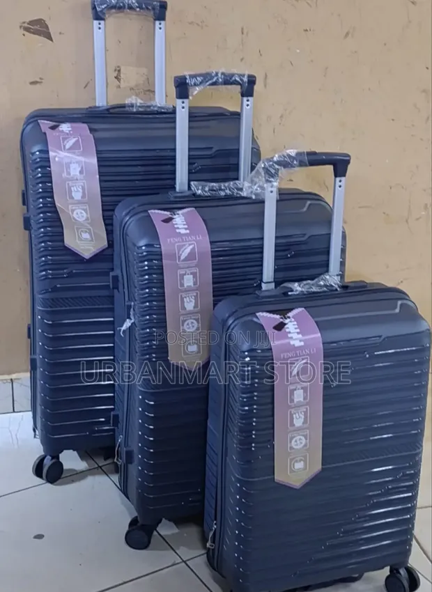 3-in-1 Rubber Suitcase Set with 360° Wheels - 1