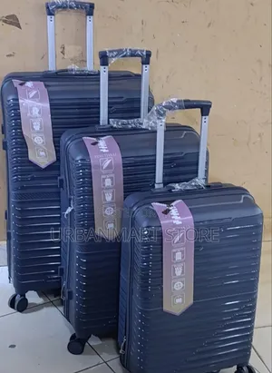 3-in-1 Rubber Suitcase Set with 360° Wheels