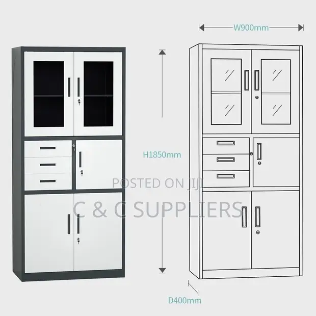 Office Cabinet with Drawers and Safe - 1