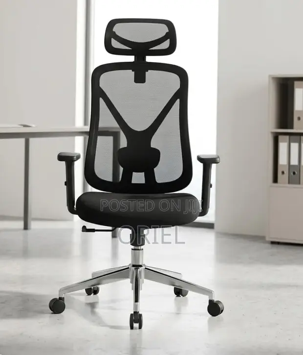 Kiti cha Ofisi Nyeupe cha Ergonomic chenye Usaidizi wa Mgongo wa Orthopedic - 1