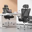 Kiti cha Ofisi Nyeupe cha Ergonomic chenye Usaidizi wa Mgongo wa Orthopedic - 4