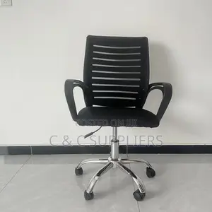 Kiti cha Kazi cha Mesh chenye Nguvu cha Swivel - Nyeusi