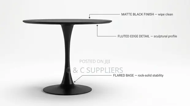 Round Marble Dining Set Table - 1