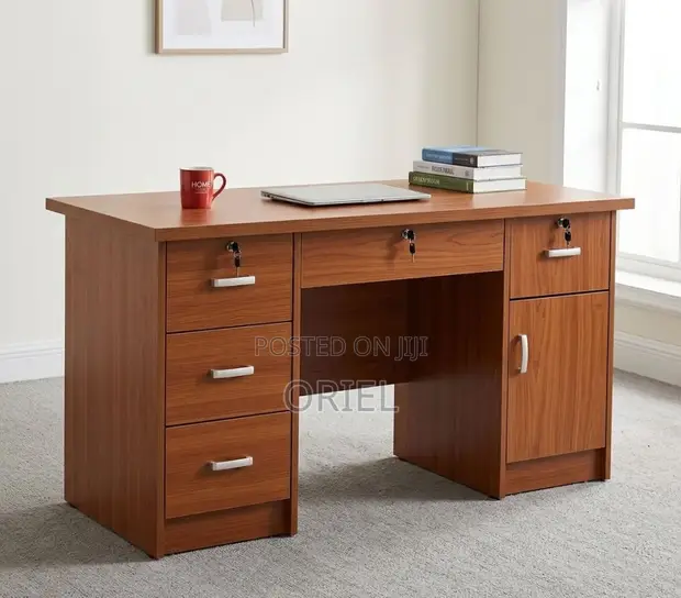 1400MM Executive Office Desk with Drawers & Cupboard - 1