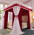 Palace Net 4 Stand Classic Canopy Neti ya Mbu na Pazia - 1