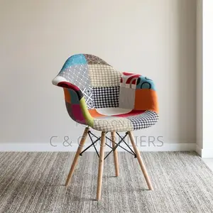 Patchwork Fabric Accent Chair