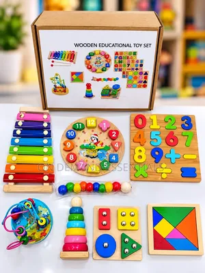8-in-1 Wooden Educational Toy Set