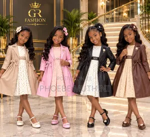 Kids Dress with Long Leather Jacket