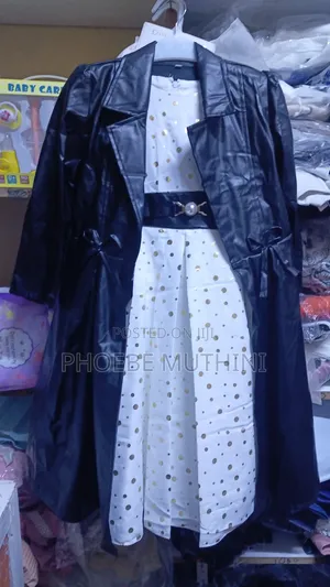 Kids Dress with Long Leather Jacket