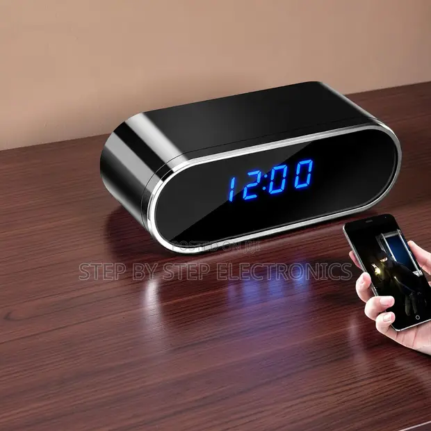 Mini Wireless WiFi Alarm Clock Hidden Spy Camera 4K - 1