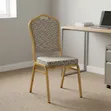 Kiti cha Hafla - Fremu ya Dhahabu na Upholstery yenye Mchoro - 2